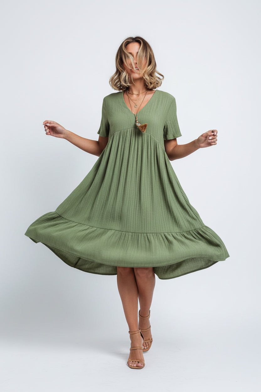 Robe Bohème Estivale Femme Col V