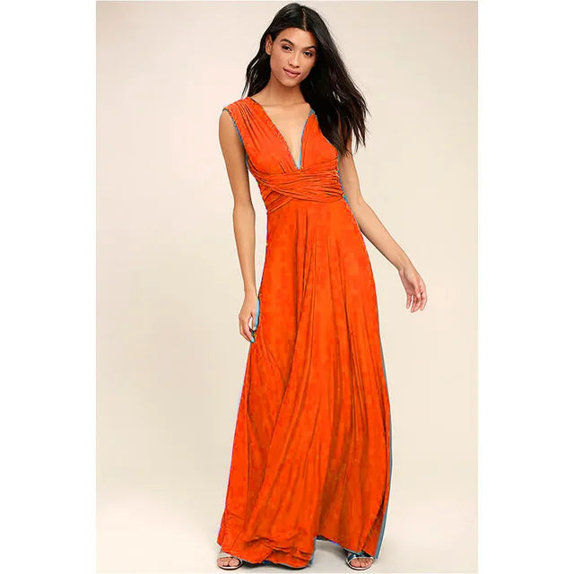 Robe Longue Bohème Femme Col V | Sans Manches Ajourée Coupe Évasée Toutes Saisons | ROBEMODE