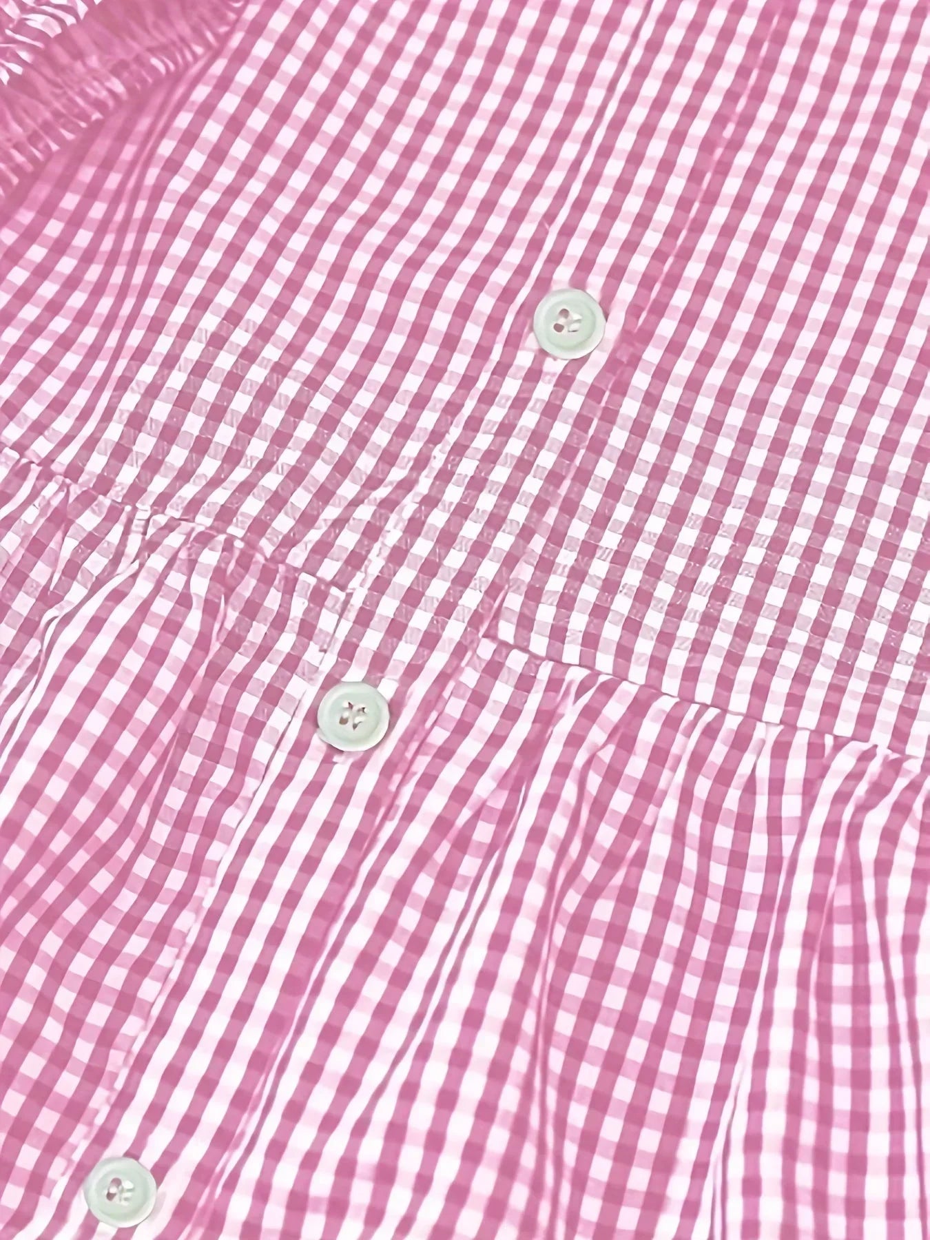 Robe Courte Vichy Femme Manches 3/4 Col Boutonné Printemps Été | ROBEMODE
