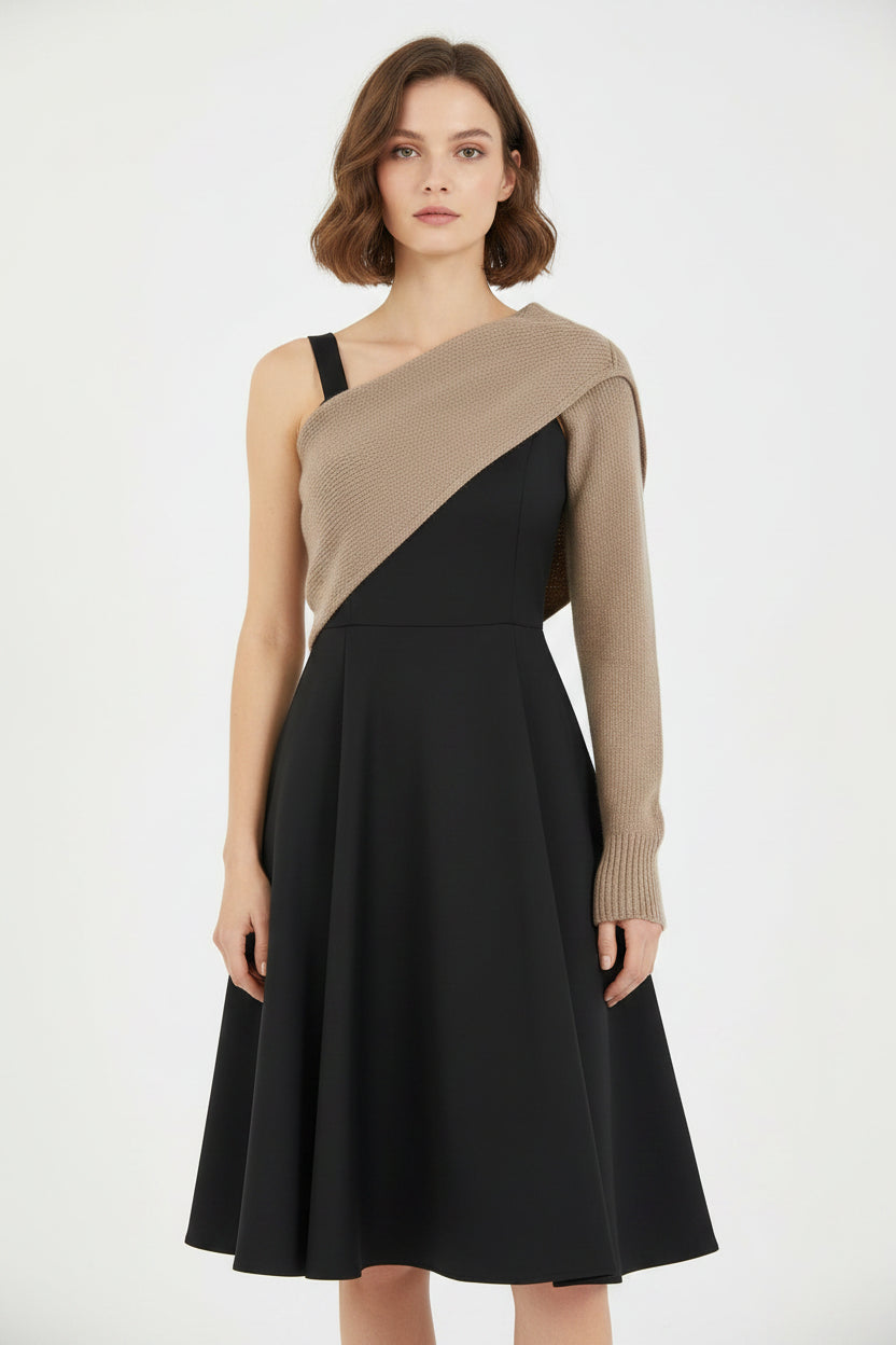 Robe ample avec pull asymétrique pour automne hiver | ROBEMODE