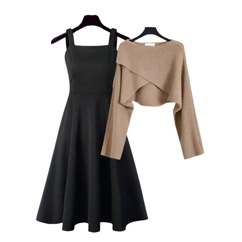 Robe ample avec pull asymétrique pour automne hiver