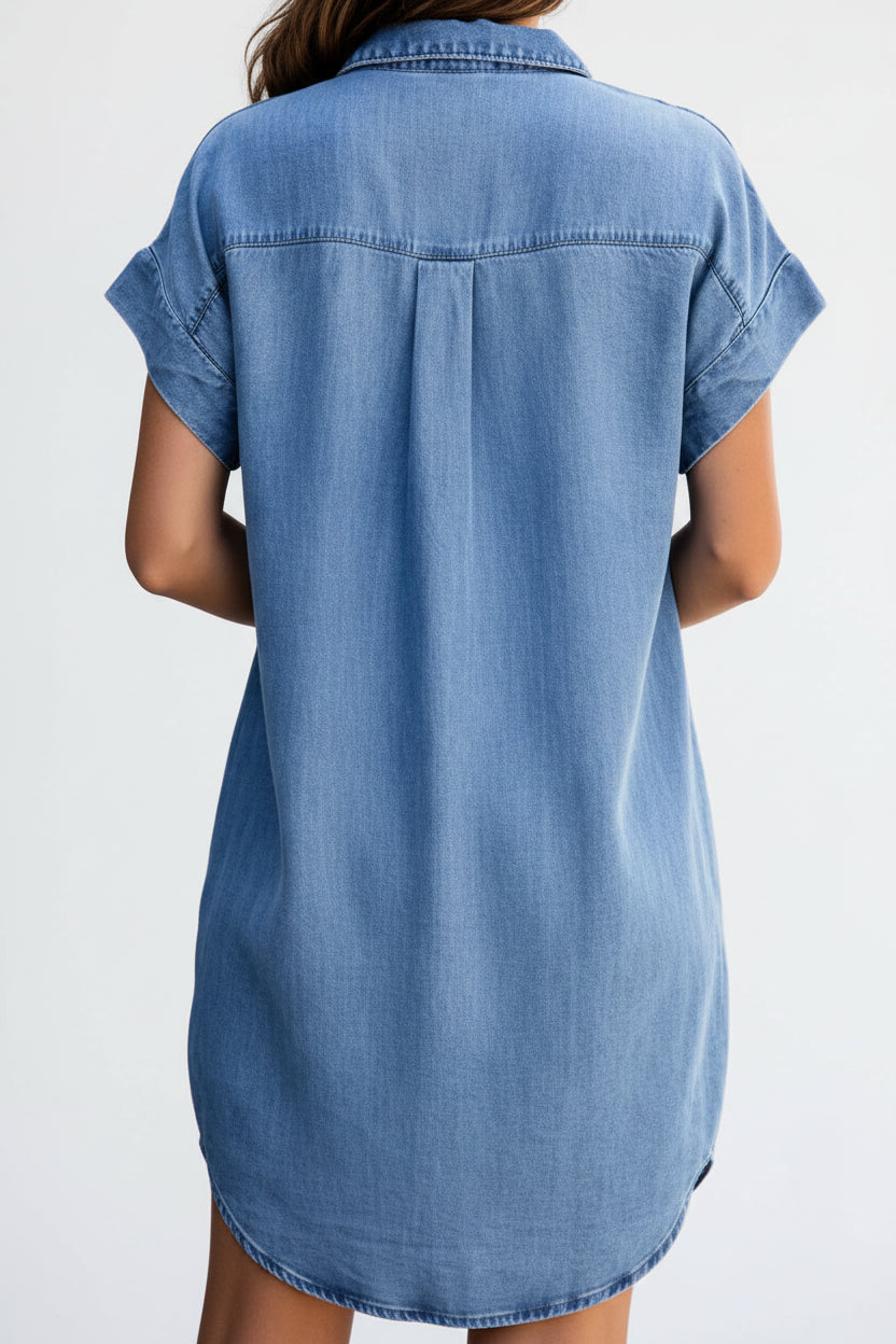 Robe chemise avec boutons avant et poches 3 coloris