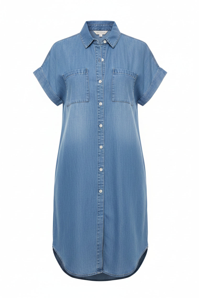 Robe chemise avec boutons avant et poches 3 coloris
