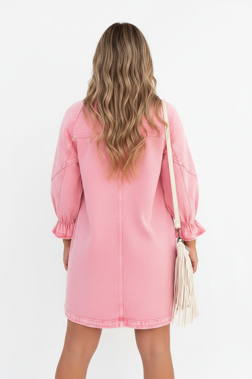 Robe chemise mini en jean femme usage quotidien