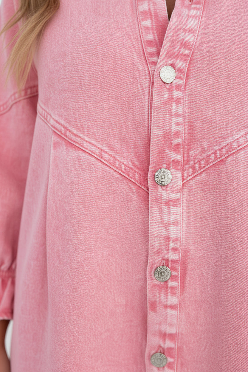 Robe chemise mini en jean femme usage quotidien | ROBEMODE