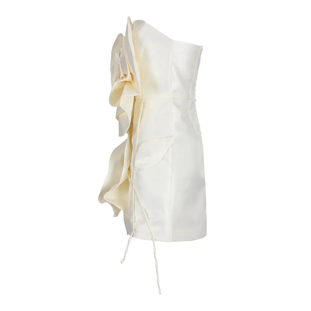 Robe Courte Femme Blanche à Fleurs 1 Coloris | ROBEMODE