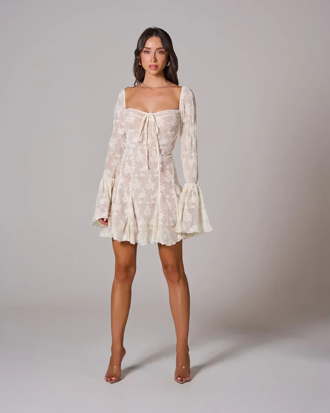 Robe Courte Femme en Dentelle | Noir Blanc Rouge + Doublée + Élégante S-XL | ROBEMODE