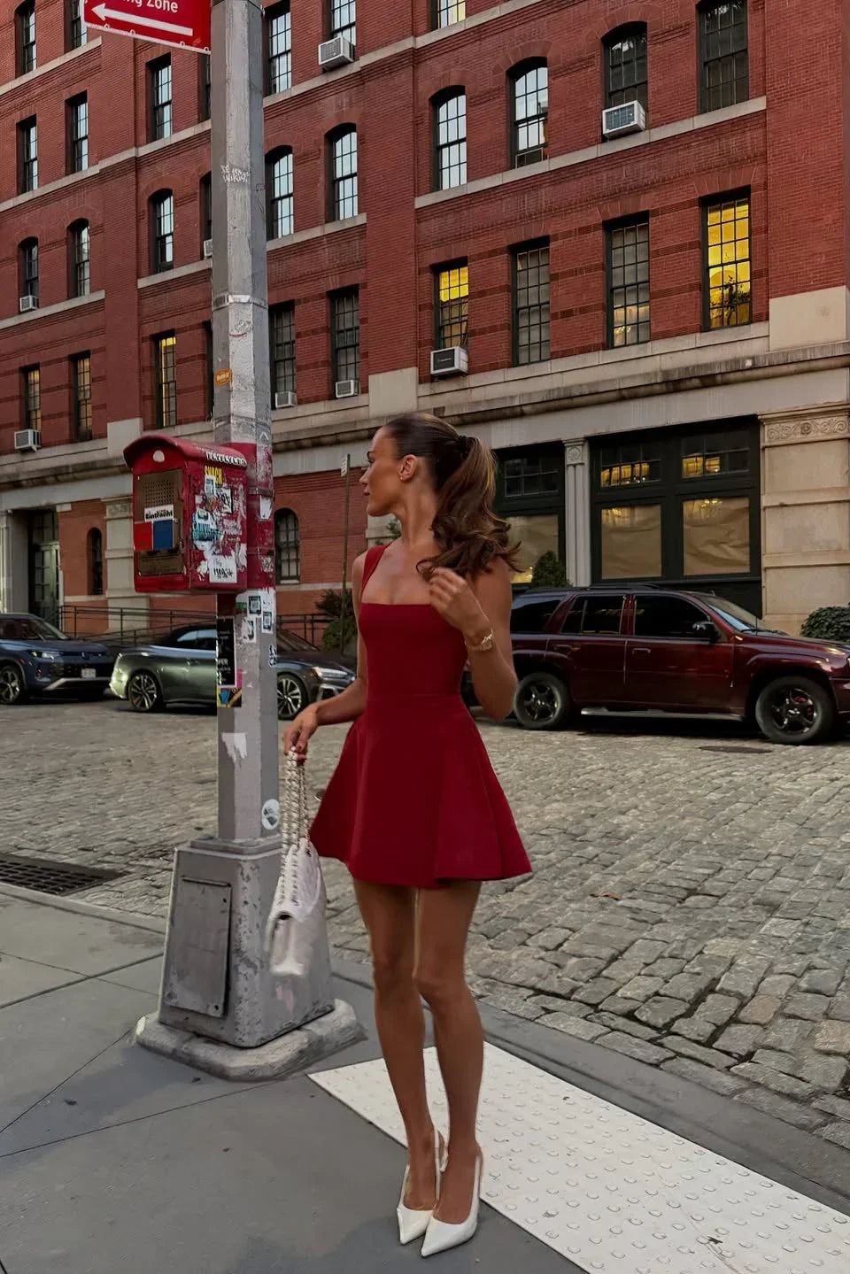 Robe Courte Femme Sans Manches Plissée | Rouge ou Noir + Légère + Élégante S-L | ROBEMODE