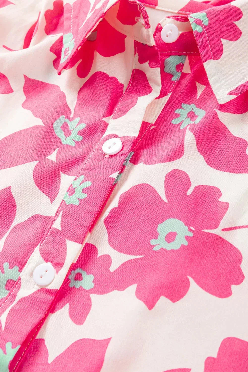 Robe courte rose florale à manches bouffantes été | Coupe féminine + Style élégant + Facile à accessoiriser – ROBEMODE