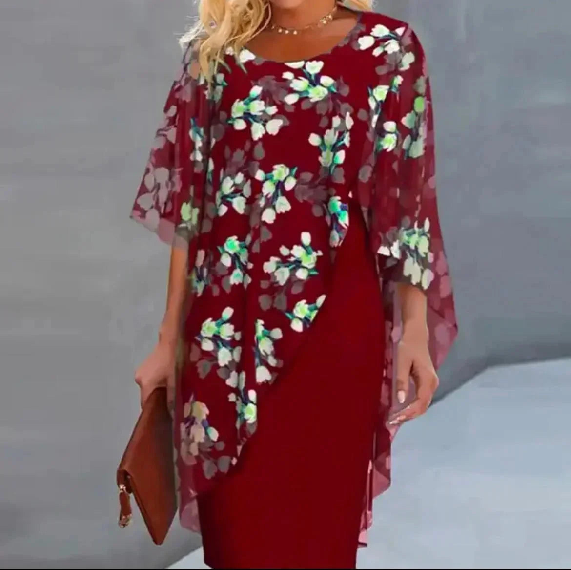 Robe Courte Florale Superposition Transparente 3 Coloris | ROBEMODE