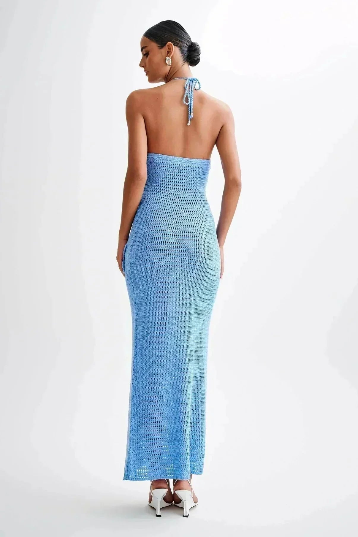 Robe crochet femme avec détails floraux et col unique | ROBEMODE