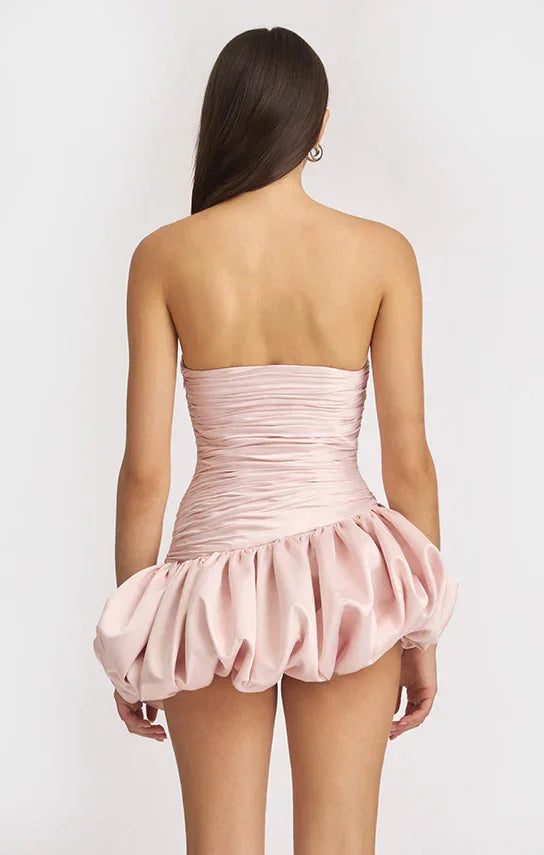 Robe Courte Soirée Ballon Drapée 2 Coloris | ROBEMODE