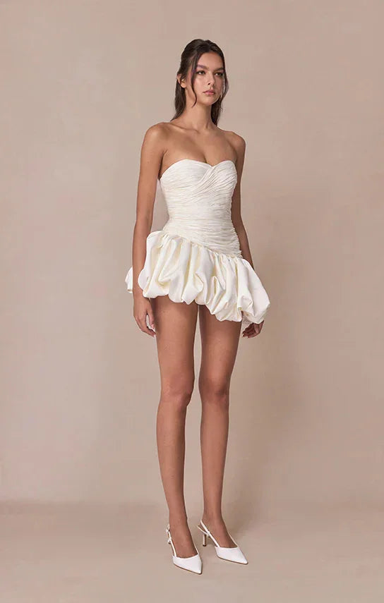 Robe Courte Soirée Ballon Drapée 2 Coloris | ROBEMODE