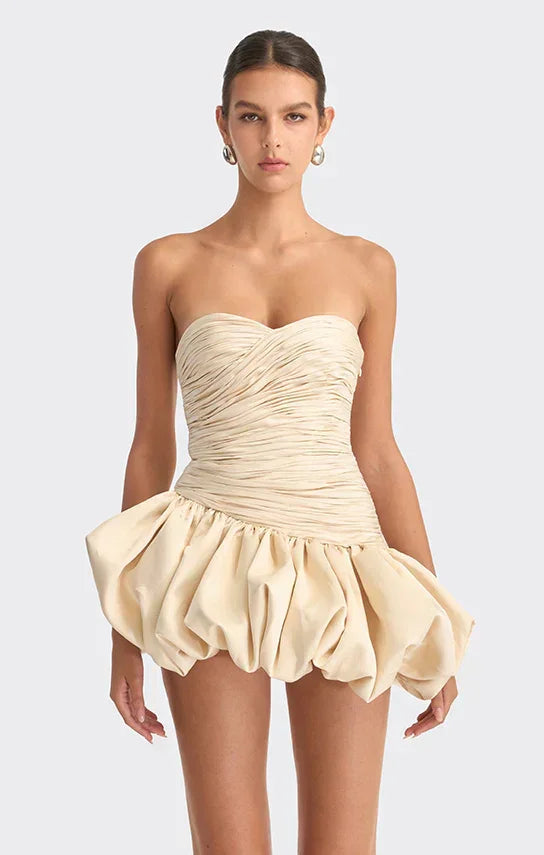 Robe Courte Soirée Ballon Drapée 2 Coloris | ROBEMODE