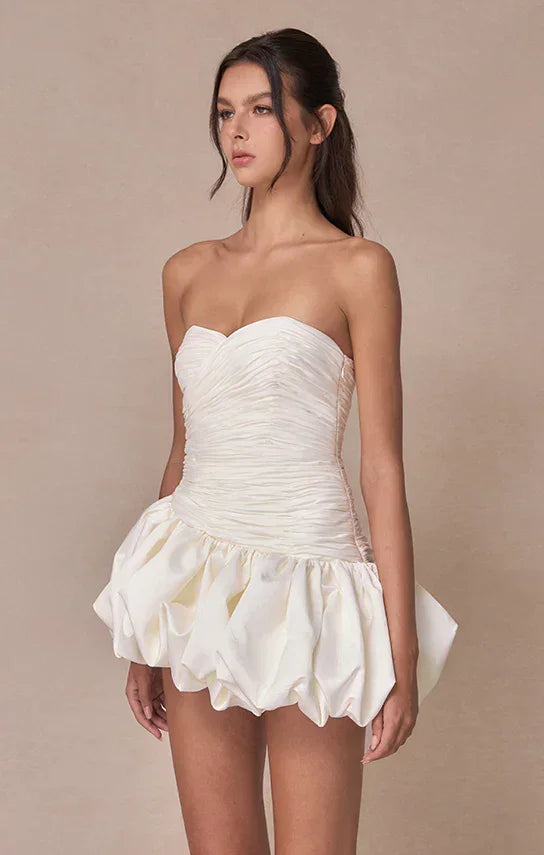 Robe Courte Soirée Ballon Drapée 2 Coloris | ROBEMODE