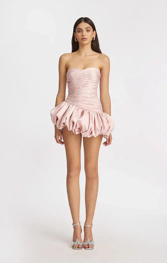 Robe Courte Soirée Ballon Drapée 2 Coloris | ROBEMODE