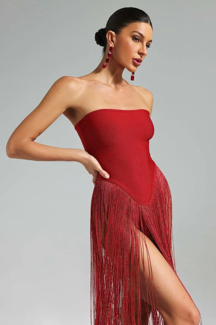 Robe longue ete femme bandage franges | Coupe féminine + Style élégant + Facile à accessoiriser – ROBEMODE
