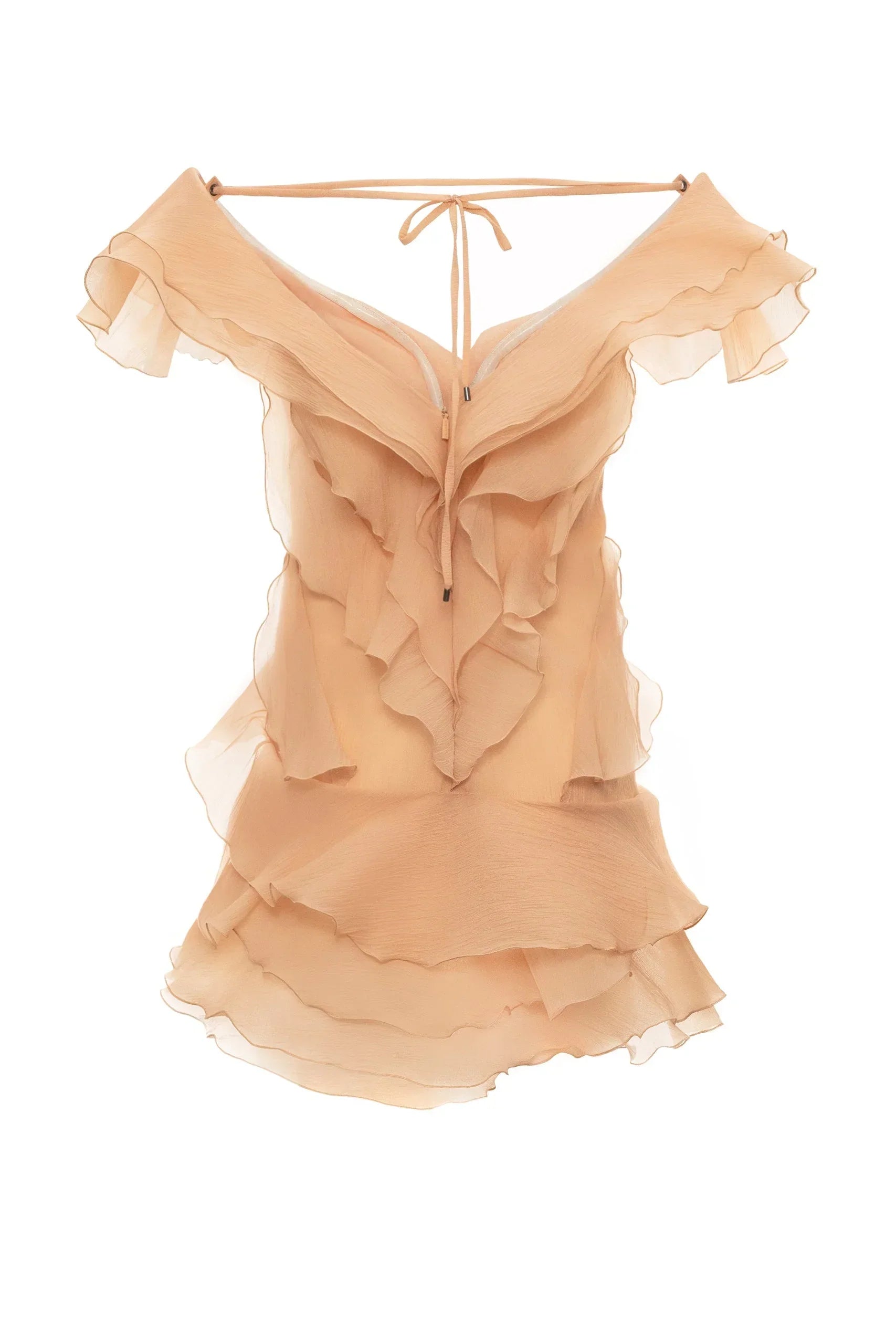 Robe Courte Été Femme à Volants | Ivoire ou Rose + Légère + Féminine XS-L | ROBEMODE