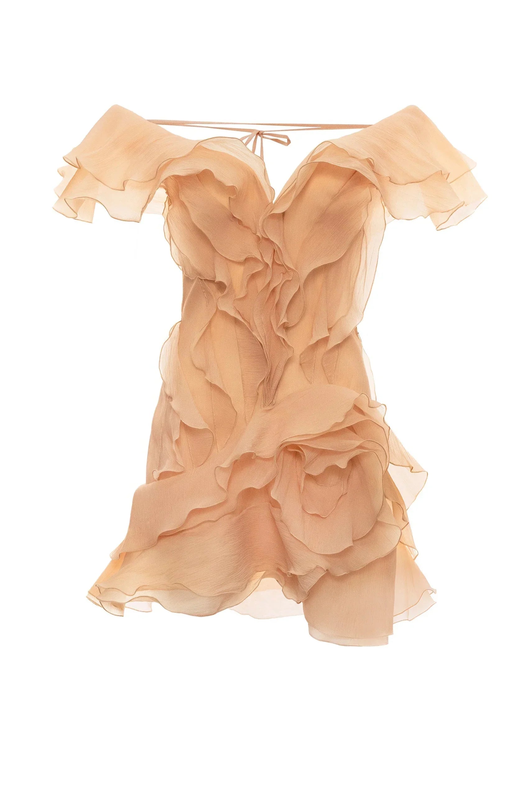 Robe Courte Été Femme à Volants | Ivoire ou Rose + Légère + Féminine XS-L | ROBEMODE