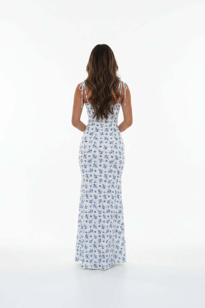 Robe Midi Été Femme Blanche Fleurie 1 Coloris | ROBEMODE