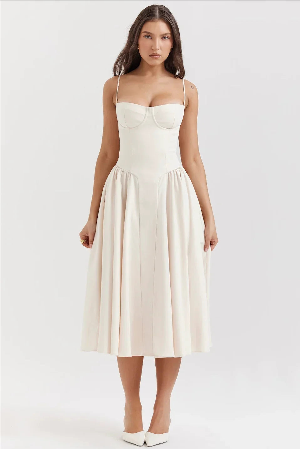 Robe midi ete femme encolure structuré | Coupe féminine + Style élégant + Facile à accessoiriser – ROBEMODE