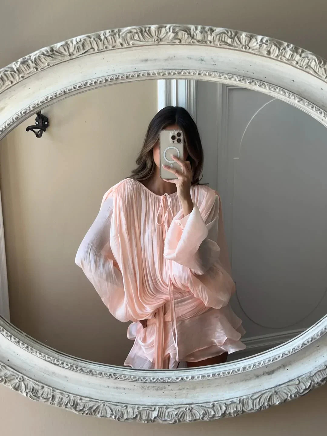 Robe Courte Été Plissée Manches Bouffantes | Champagne Rose Rouge Noir + S-XL | ROBEMODE