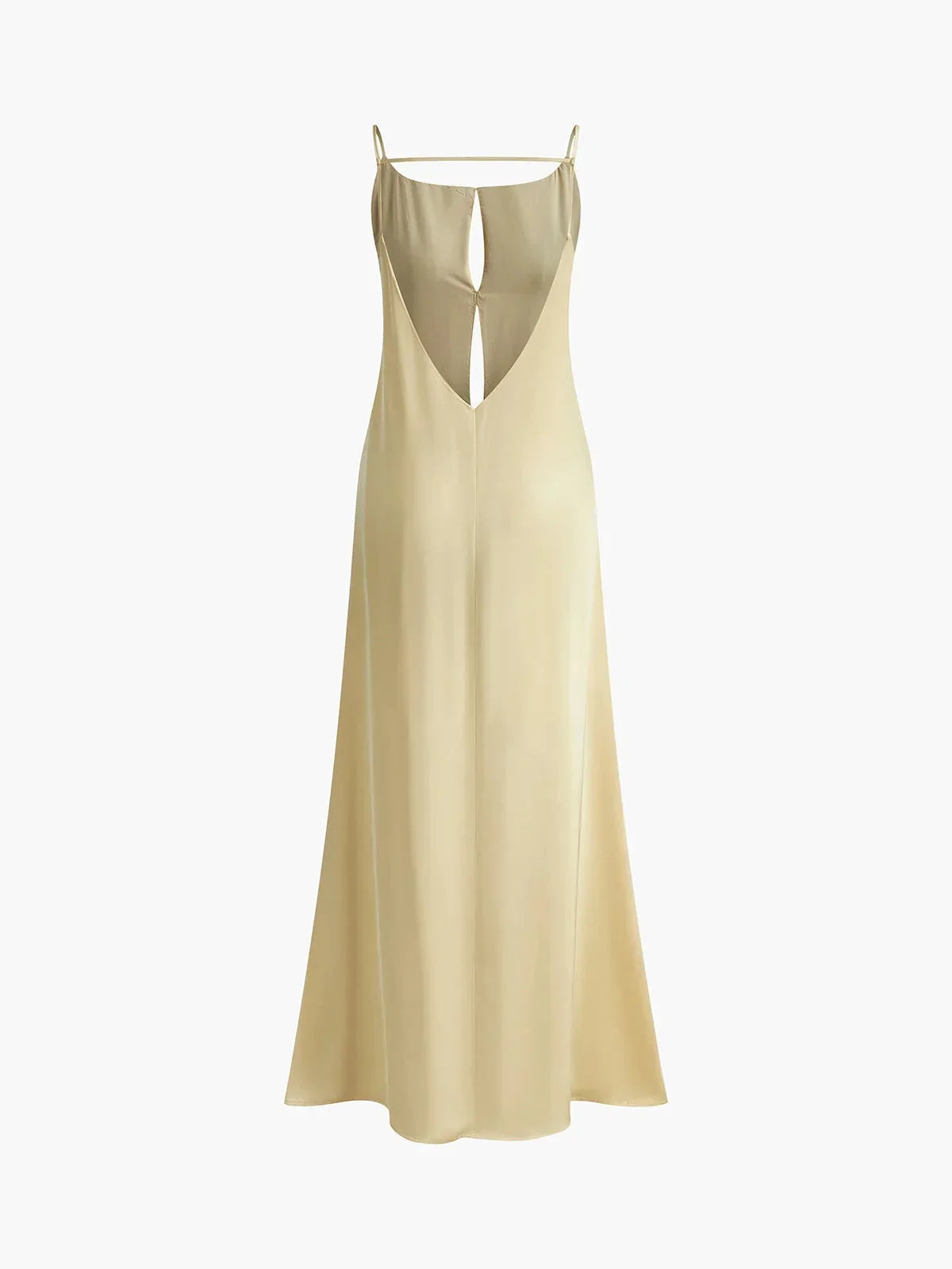 Robe longue dos nu jaune pour été plage détente