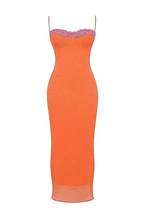 Robe longue femme avec bretelles ajustables et motifs floraux | Coupe féminine + Style élégant + Facile à accessoiriser – ROBEMODE