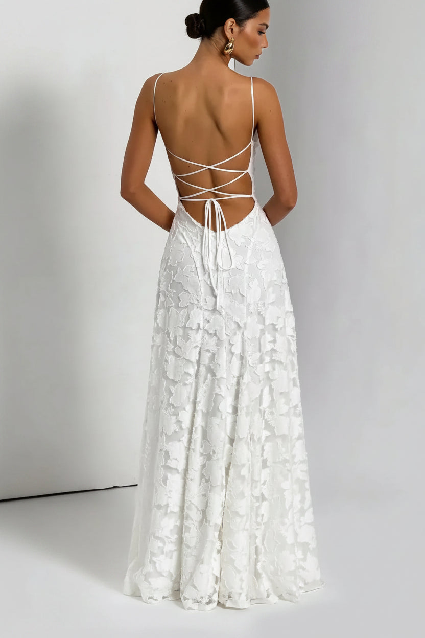 Robe longue femme avec bretelles fines à motif floral | Coupe féminine + Style élégant + Facile à accessoiriser – ROBEMODE