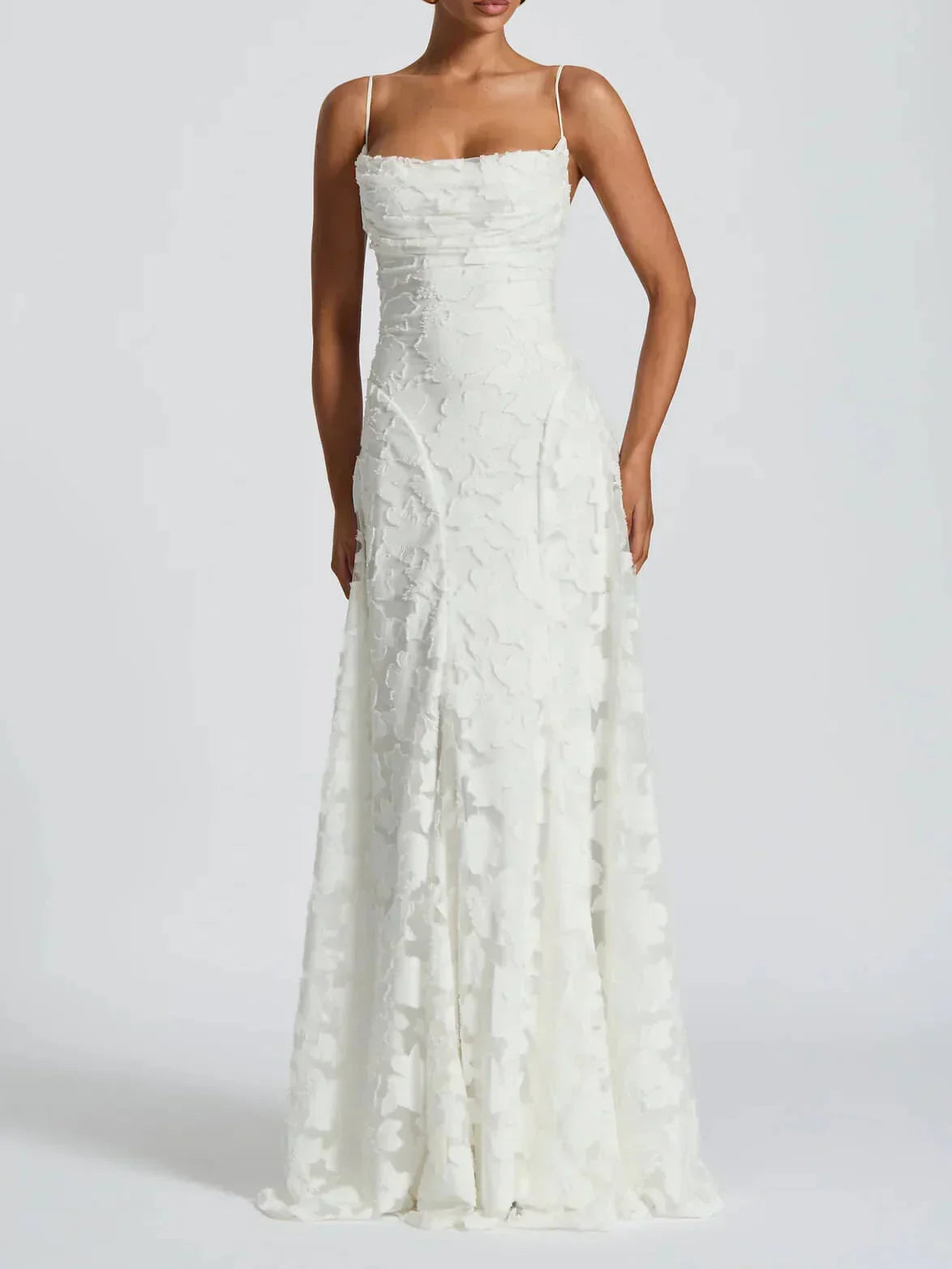 Robe longue femme avec bretelles fines à motif floral | Coupe féminine + Style élégant + Facile à accessoiriser – ROBEMODE