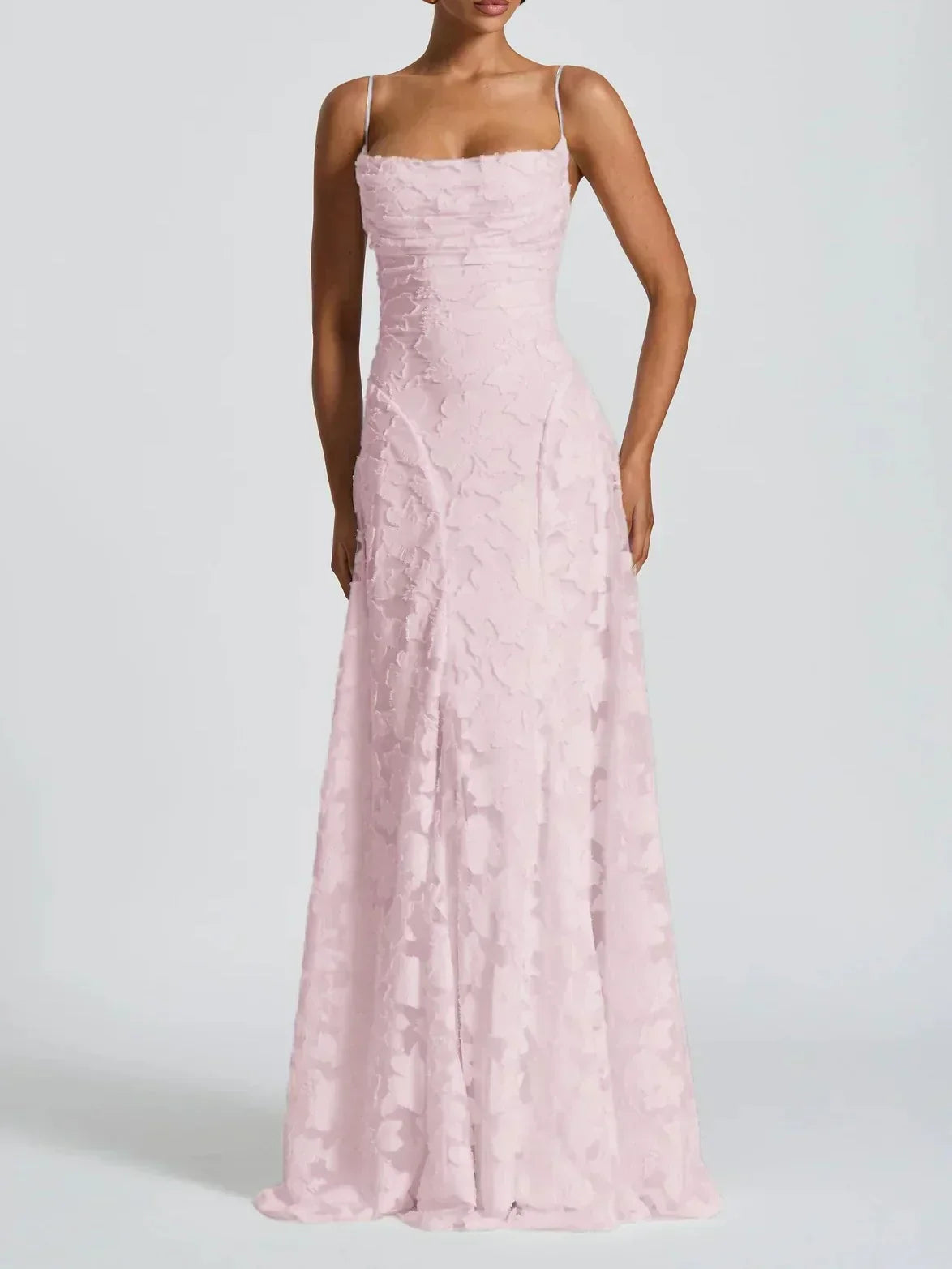 Robe longue femme avec bretelles fines à motif floral | Coupe féminine + Style élégant + Facile à accessoiriser – ROBEMODE