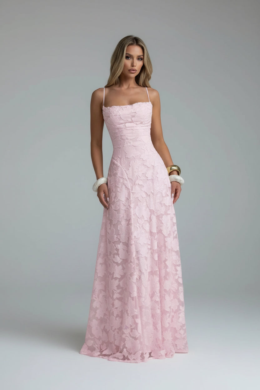 Robe longue femme avec bretelles fines à motif floral | Coupe féminine + Style élégant + Facile à accessoiriser – ROBEMODE