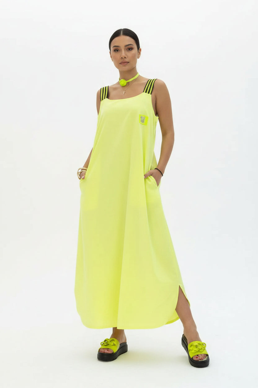 Robe longue femme avec bretelles larges et poches | Coupe féminine + Style élégant + Facile à accessoiriser – ROBEMODE