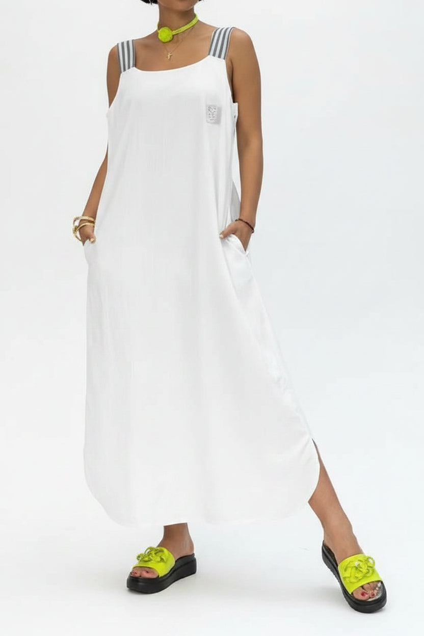 Robe longue femme avec bretelles larges et poches | Coupe féminine + Style élégant + Facile à accessoiriser – ROBEMODE
