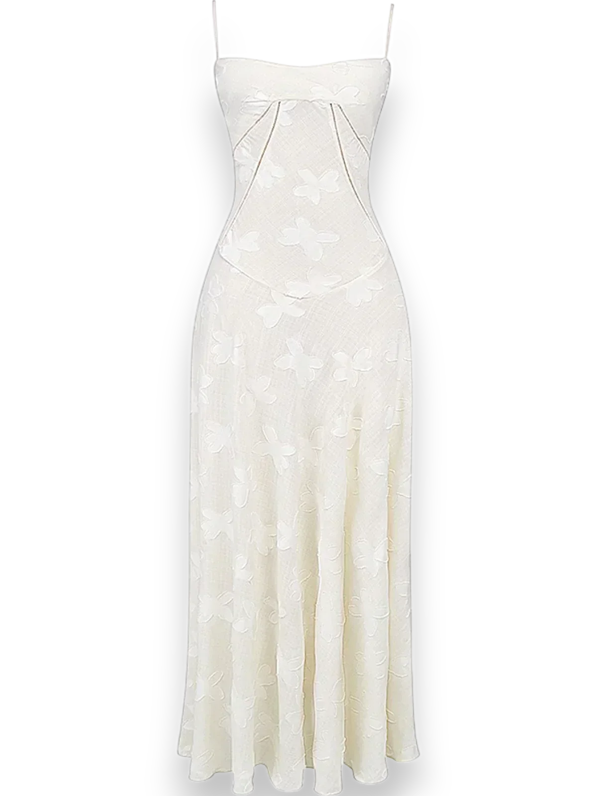 Robe longue femme avec broderie florale et bretelles fines | Coupe féminine + Style élégant + Facile à accessoiriser – ROBEMODE