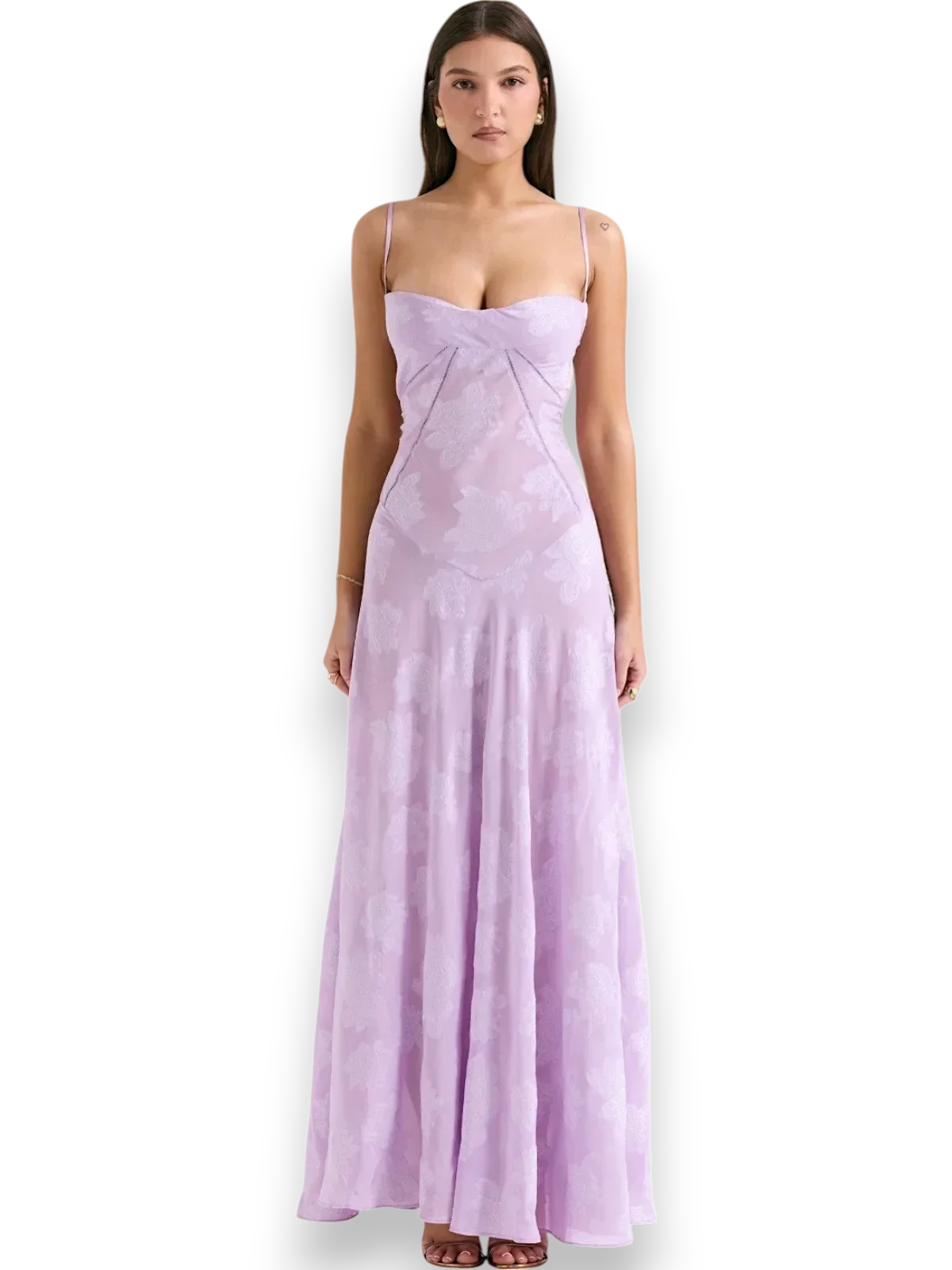 Robe longue femme avec broderie florale et bretelles fines | Coupe féminine + Style élégant + Facile à accessoiriser – ROBEMODE