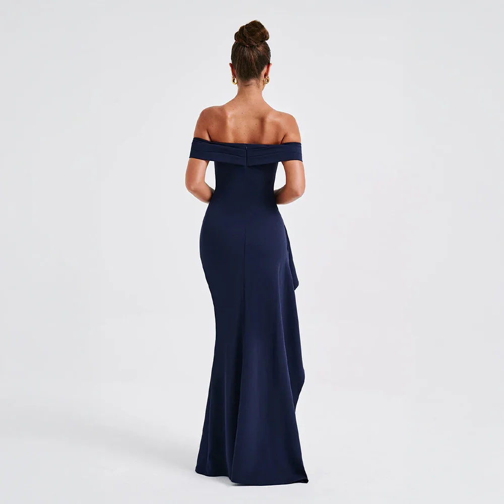 Robe Longue Femme Épaules Dénudées avec Fente | Élégante Soirée Fluide | ROBEMODE