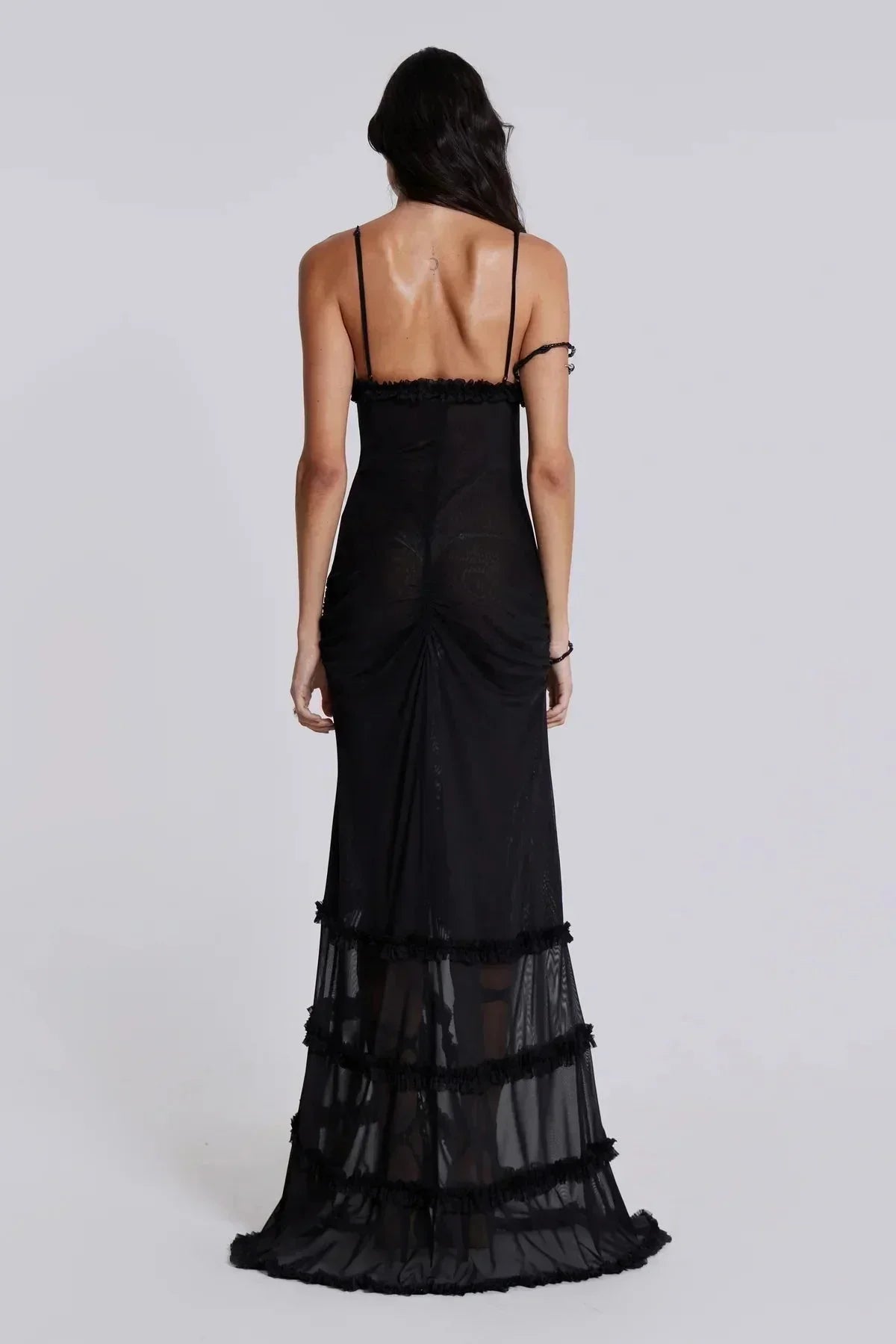 Robe longue femme col en V avec détails drapés | Coupe féminine + Style élégant + Facile à accessoiriser – ROBEMODE