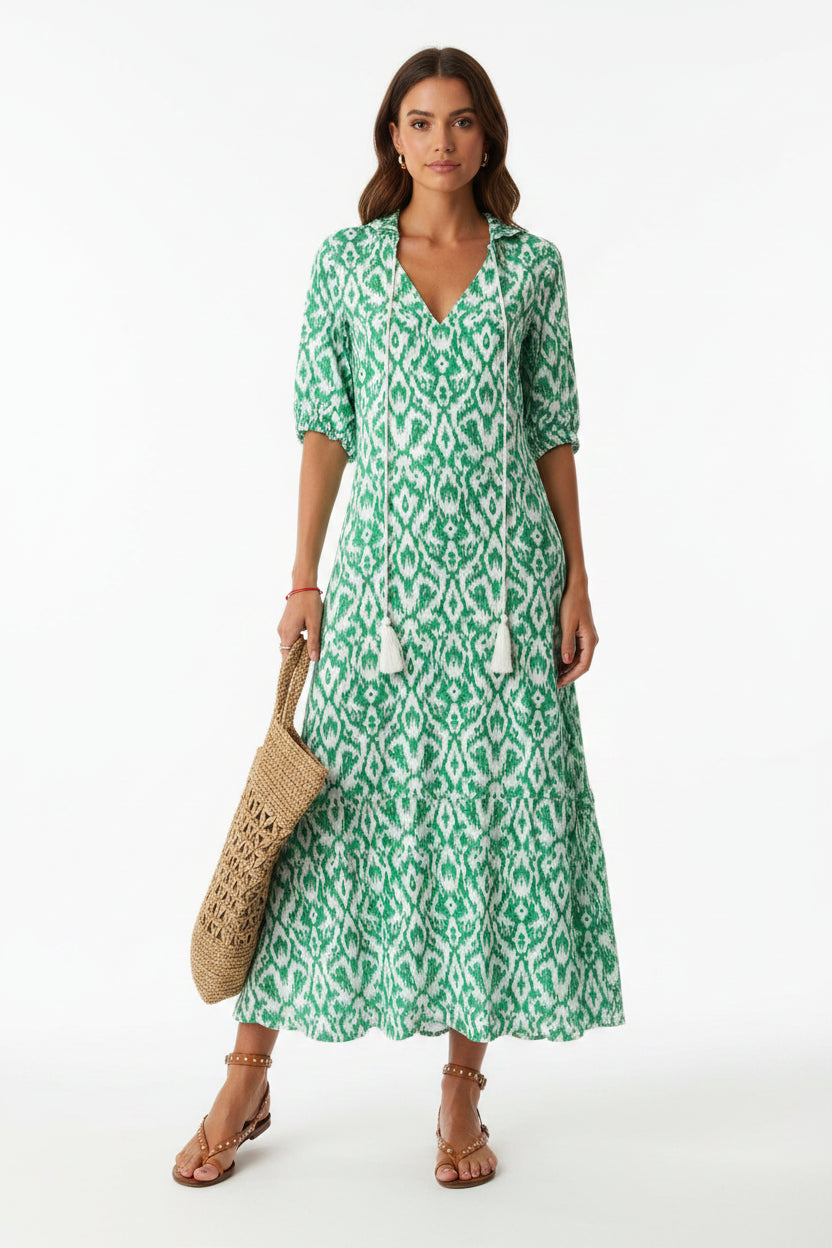Robe Longue Col V Motifs Floraux 7 Coloris | ROBEMODE