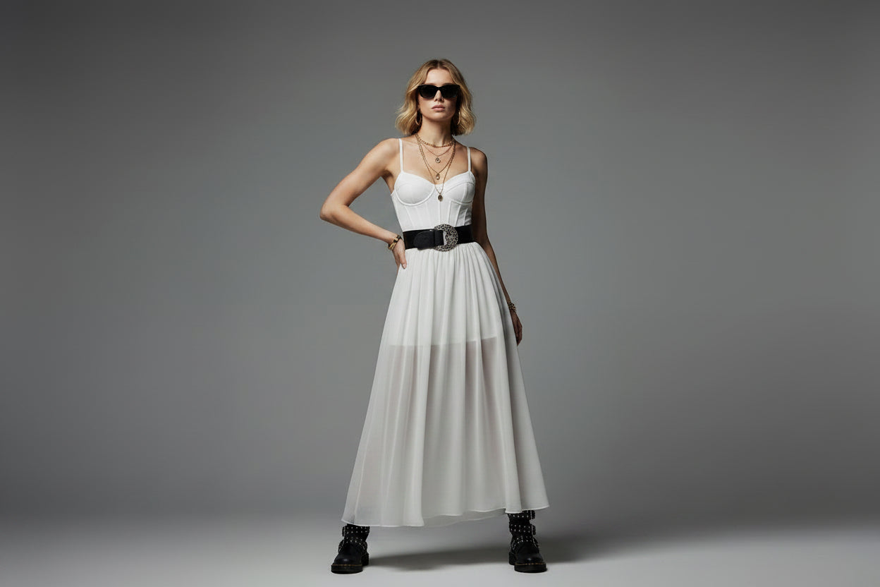 Robe longue femme festival avec transparence et fentes | Coupe féminine + Style élégant + Facile à accessoiriser – ROBEMODE