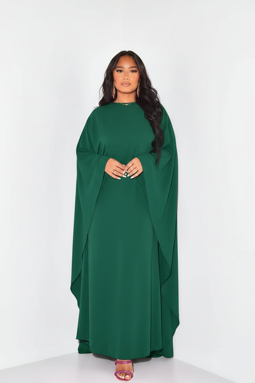 Robe longue femme manches longues drapées fluides | ROBEMODE