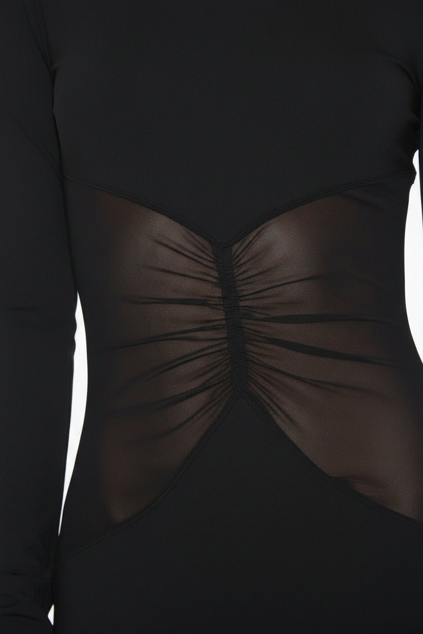Robe longue femme noire a manches longues | Coupe féminine + Style élégant + Facile à accessoiriser – ROBEMODE