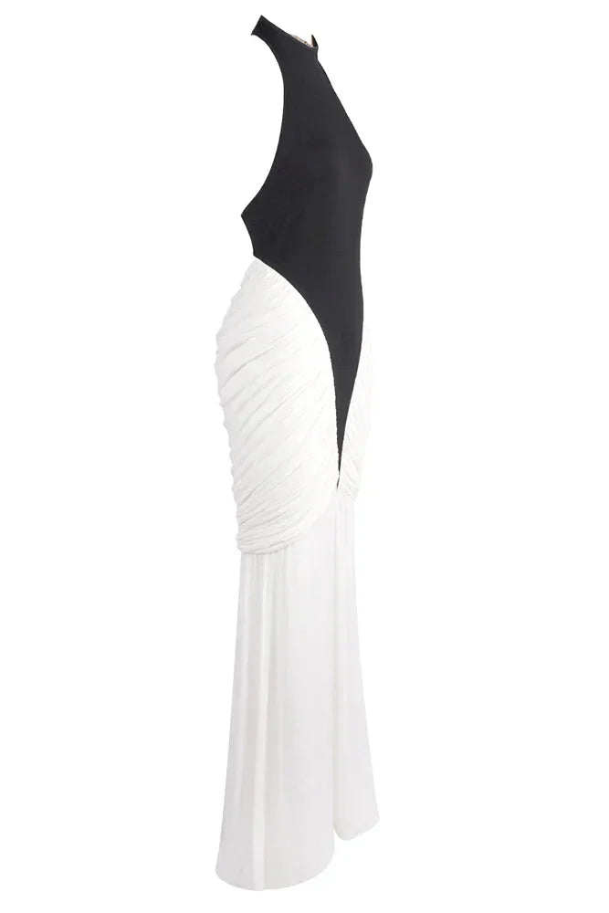 Robe longue femme noire dos nu | Coupe féminine + Style élégant + Facile à accessoiriser – ROBEMODE