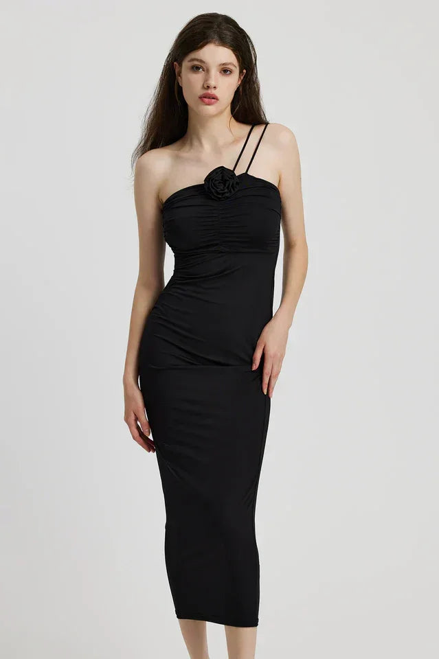 Robe longue femme noire sans manches | Coupe féminine + Style élégant + Facile à accessoiriser – ROBEMODE