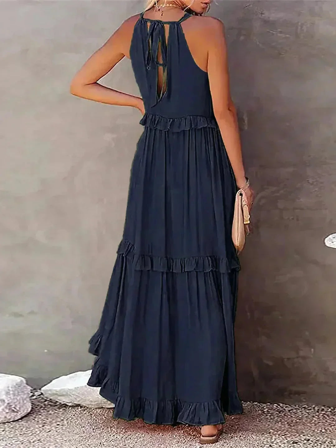 Robe Longue Sans Manches Volants Superposés 8 Coloris | ROBEMODE