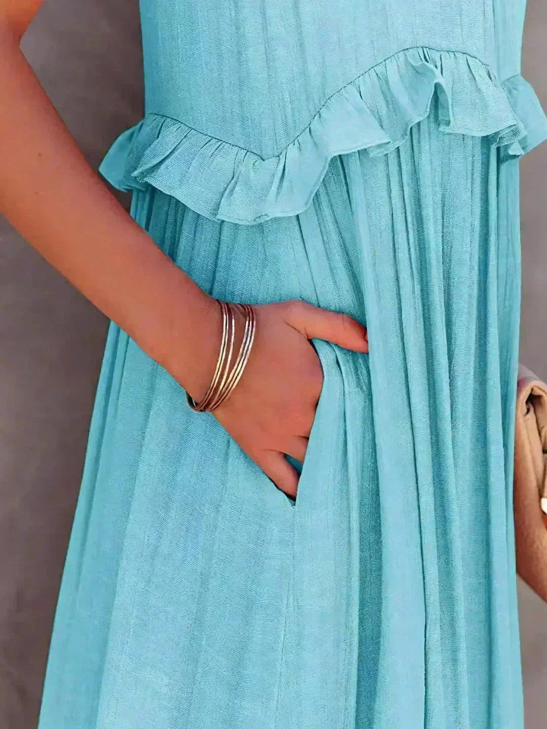 Robe Longue Sans Manches Volants Superposés 8 Coloris | ROBEMODE
