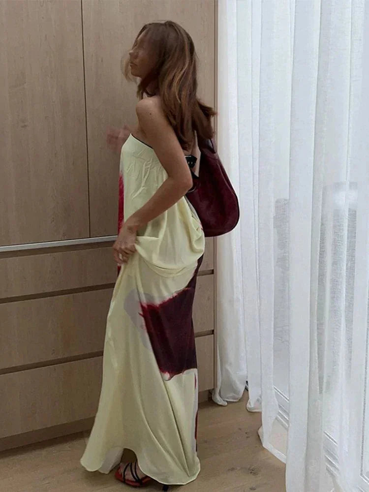 Robe longue femme bretelles fines imprimé floral été