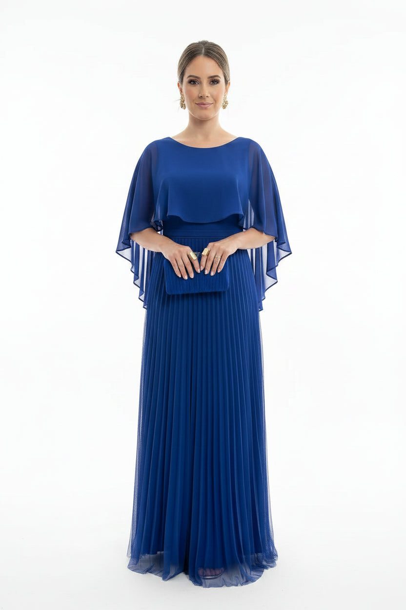 Robe Longue Plissée Manches Fluides Col Rond 2 Coloris Grande Taille | ROBEMODE