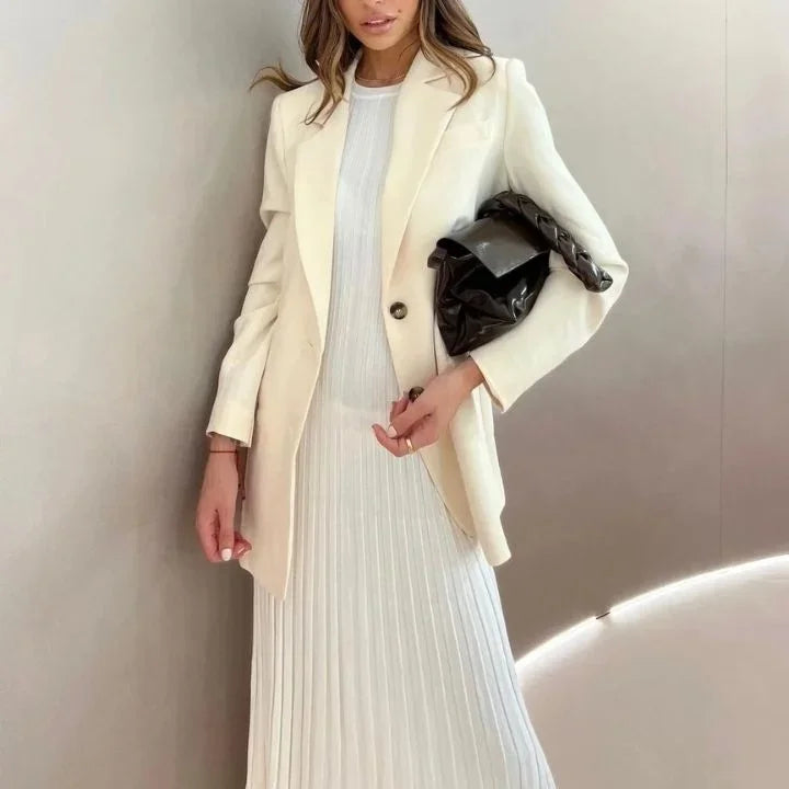 Robe longue femme plissée sans manches tissu fluide | ROBEMODE