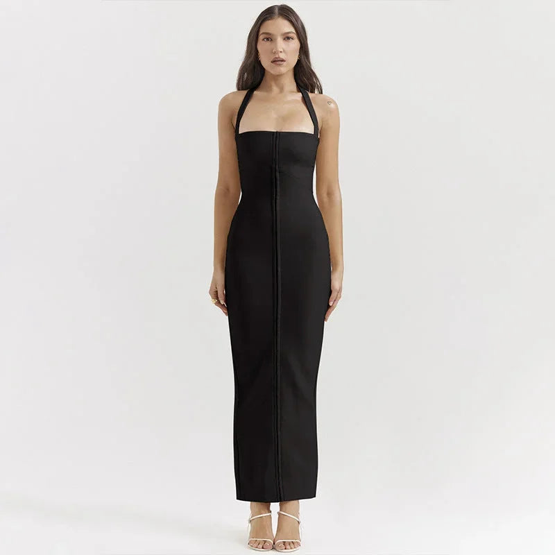 Robe longue femme ajustée avec zip frontal soirée | Coupe féminine + Style élégant + Facile à accessoiriser – ROBEMODE